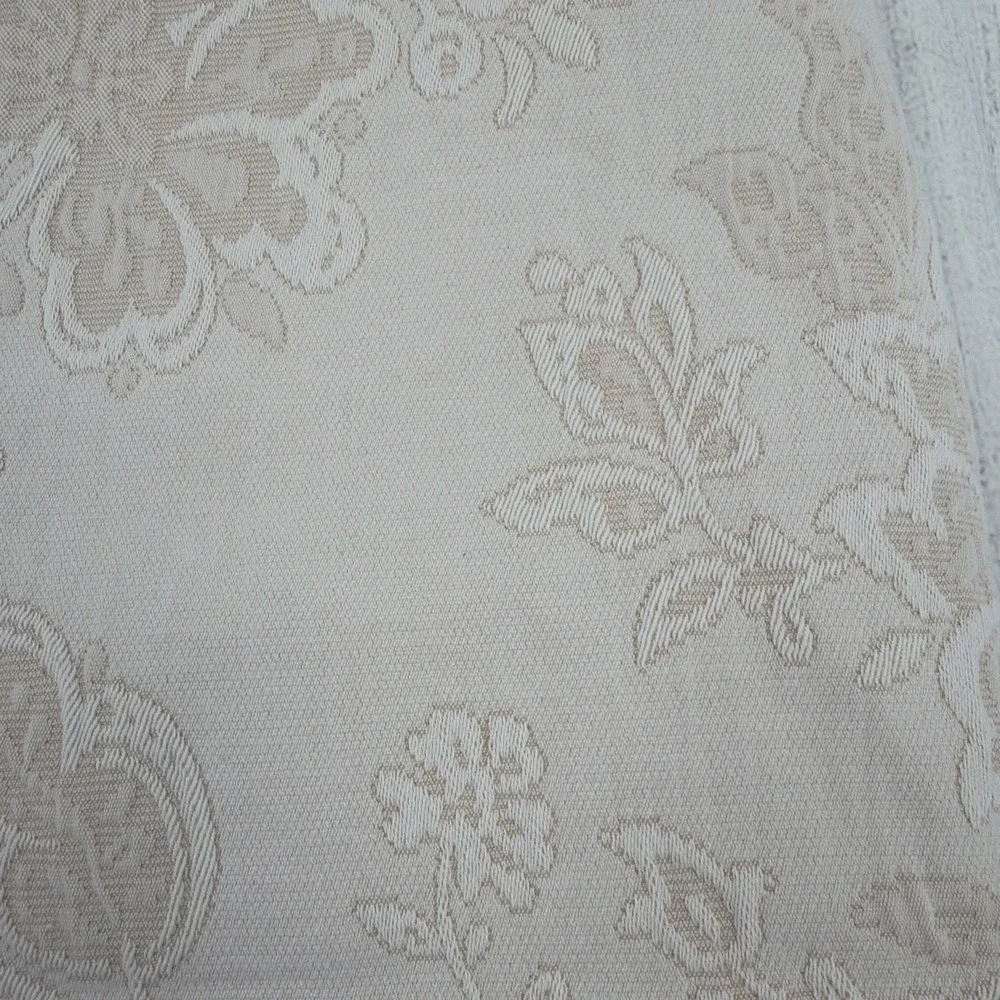 Pereira Da Cunha Shower Curtain Beige Floral Matelasse Portugal 100% Cotton